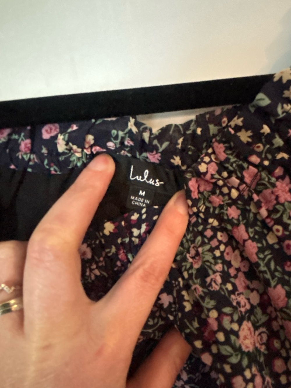 Lulu's Black Floral Maxi Dress with Pink and Blue Print - Picture 7 of 9
